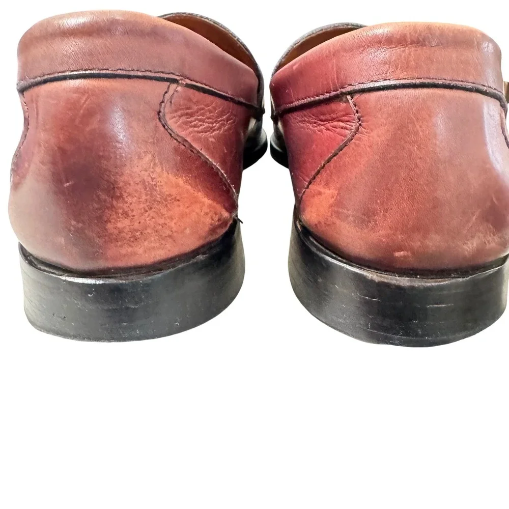 Allen Edmonds Schreier Tassel Loafers Men 10‎ D Burgundy Leather 50193